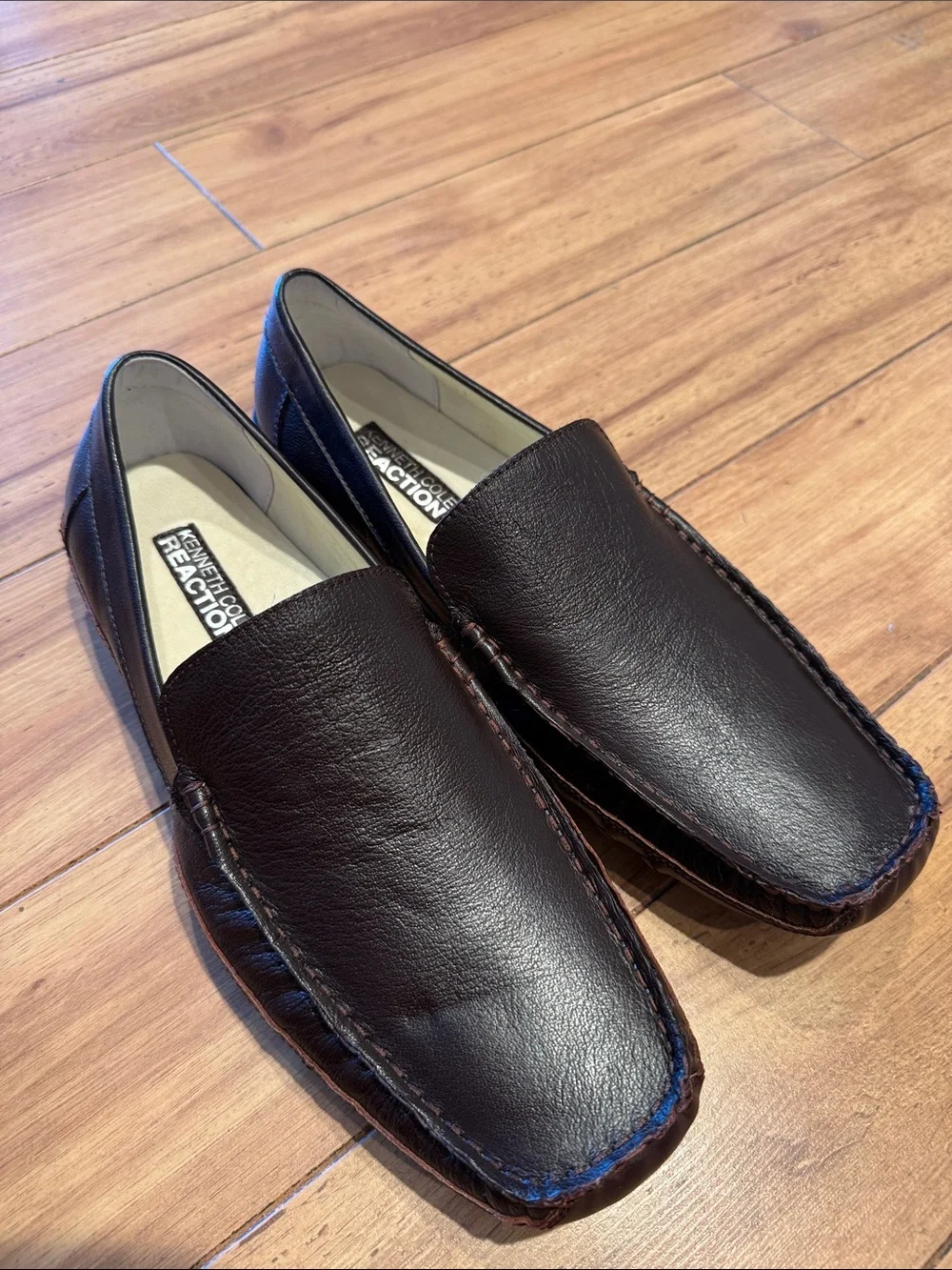 Kenneth Cole Reaction W60216 Brown Leather Driving Loafers NWOT